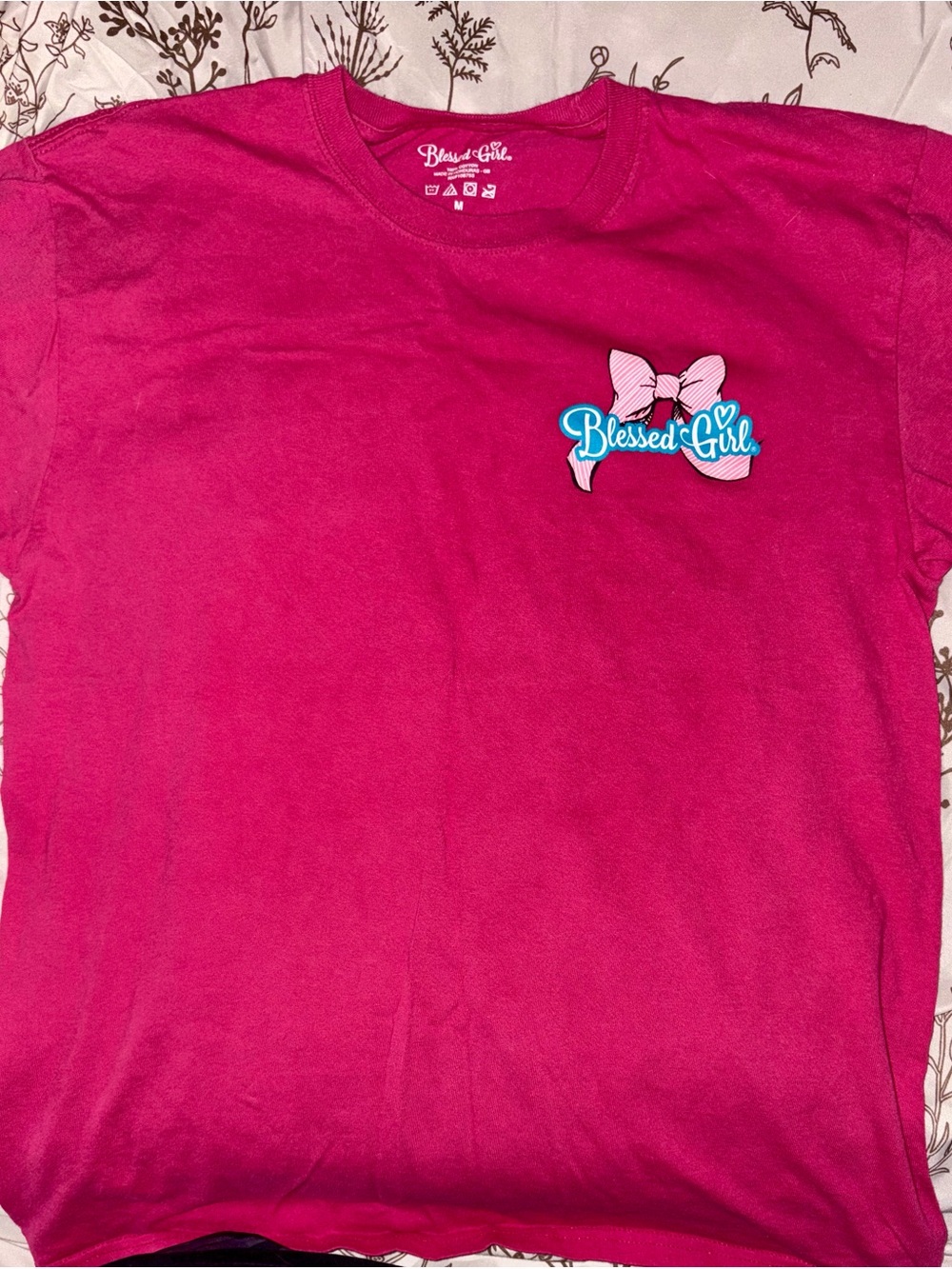 Blessed Girl Short Sleeve Tee — Hot Pink